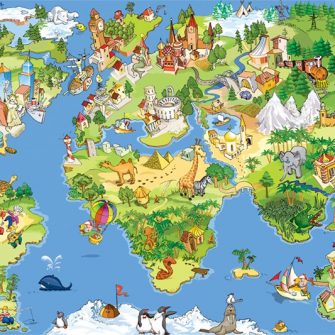 Foto-tapet bajkowa mapa świata