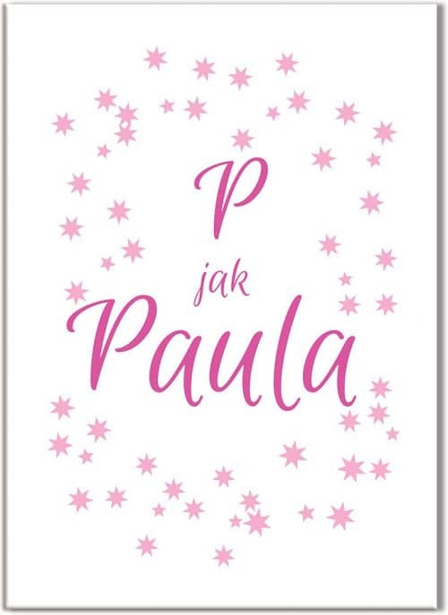 Plakat z imieniem P jak Paula
