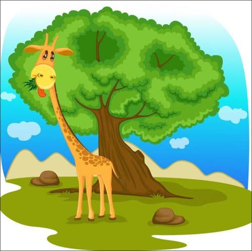 Fototapeta z wesołą żyrafą