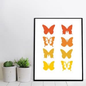 Plakat w ramie z motylkami