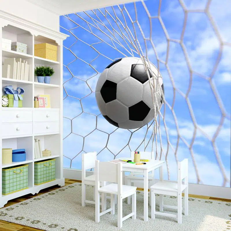 tapeta stworzona dla małego piłkarza dekoracja stworzona dla pokoju małego chłopca