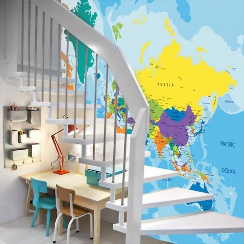 Mapa z kontynentami do pokoiku dziecka