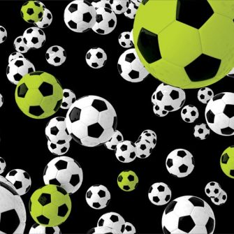 Fototapeta w ciekawej kolorystyce z motywem piłki nożnej