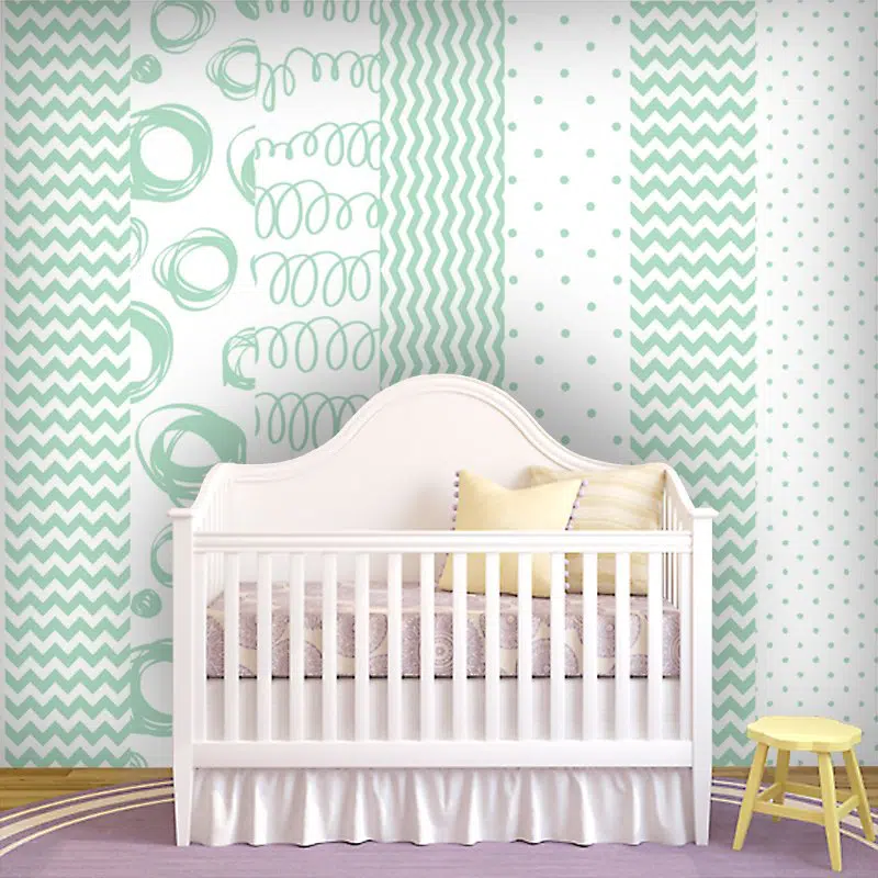 zygzaki i kropki na fototapecie