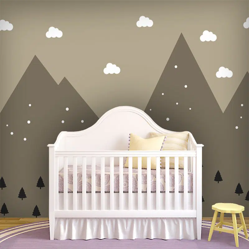 fototapeta brązowo bezowa dzecieca fototapeta górska