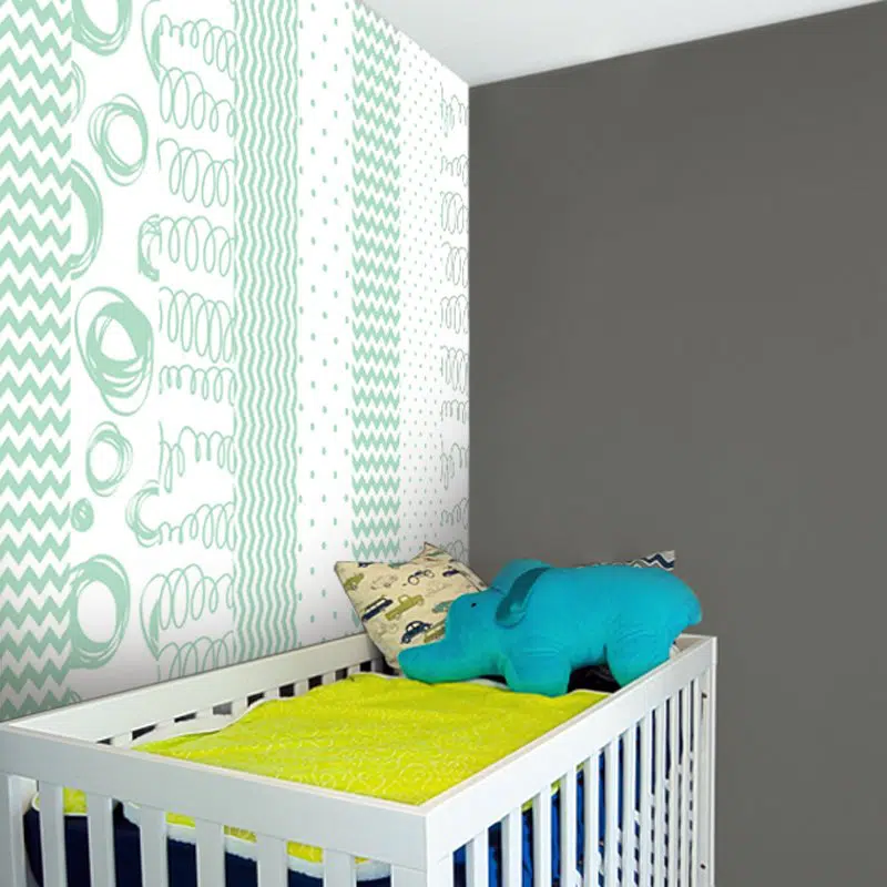 mietowa dekoracja w kropaki