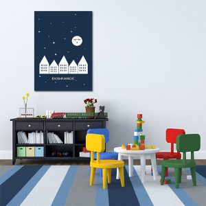Śpiące miasteczko - urzekający obrazek do pokoju dziecka
