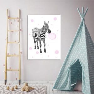 Plakat z motywem zebry do pokoju dzieci
