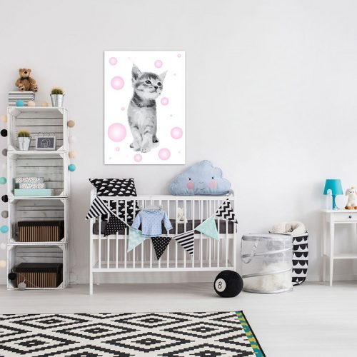 uroczy plakat z motywem kotka do pokoju chłopca lub dziewczynki