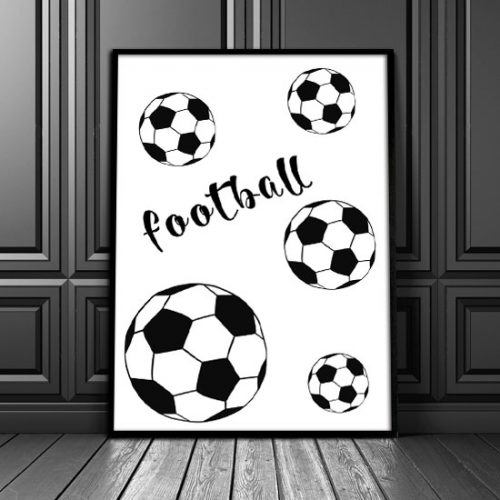 plakat piłka i napis '' football