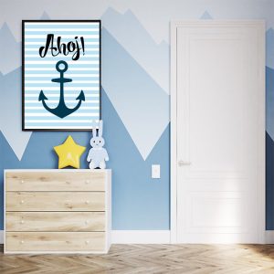 niebieski plakat do pokoju dziecka
