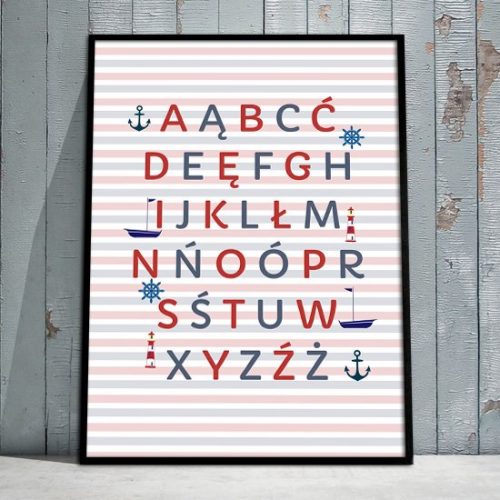 modny plakat z alfabetem