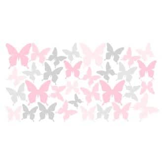 naklejka szare i różowe motyle dla dzieci