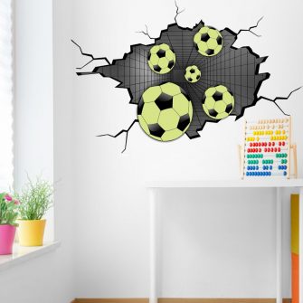 Piłki w ścianie - naklejka 3D