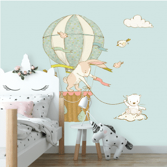 motyw króliczków w balonie
