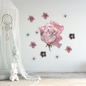 naklejka kwiaty na ścianie
