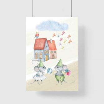 Plakat dla dzieci z myszkami