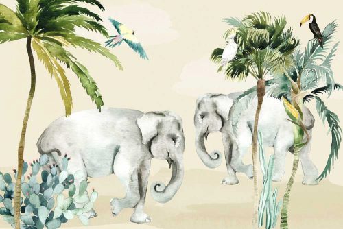 dekoracje dla dzieci- fototapeta ze słoniem