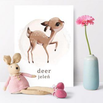 Plakat z jeleniem do przedszkola