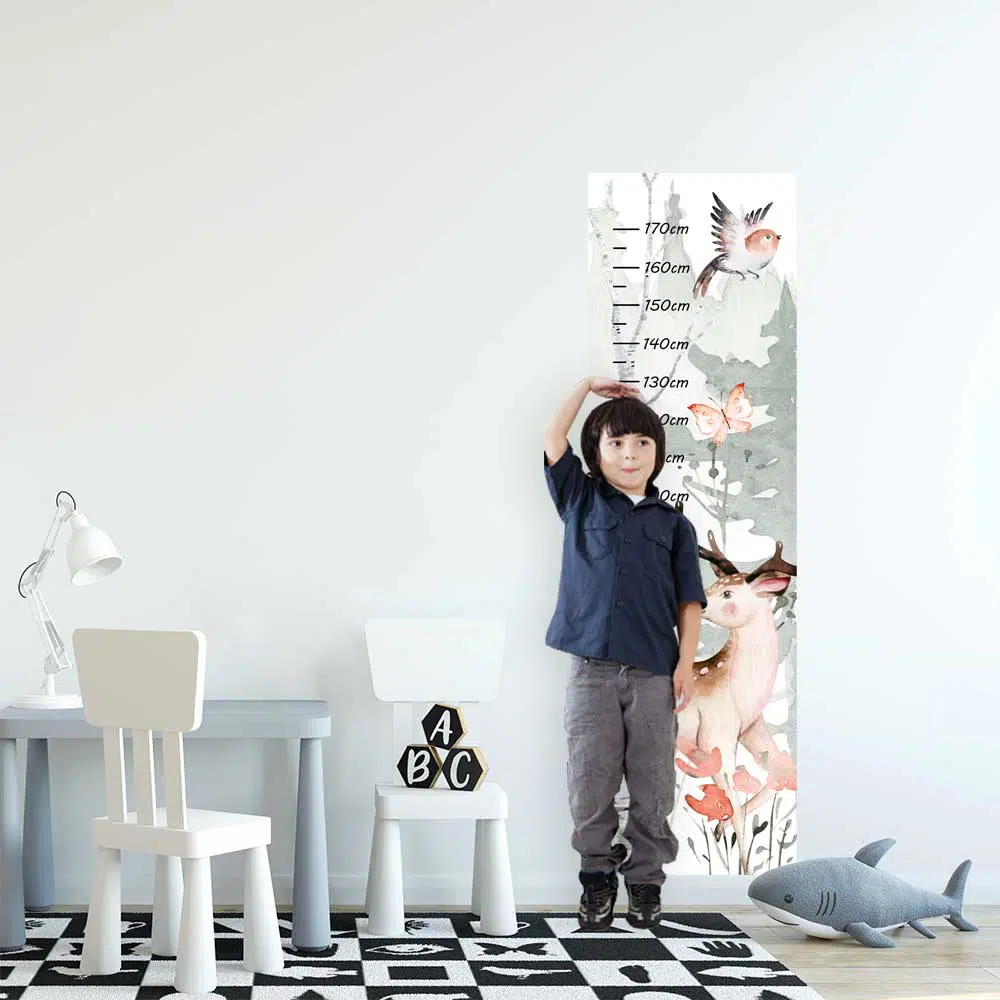 Miarka wzrostu z lasem do pokoju przedszkolaka Miarka wzrostu z lasem do pokoju przedszkolaka