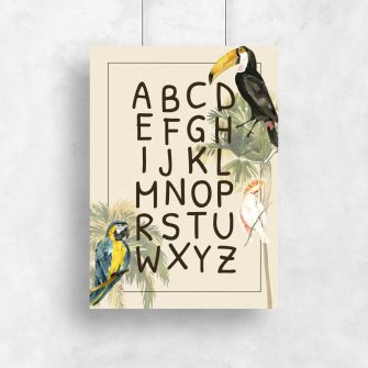 edukacyjny plakat z alfabetem dla dzieci