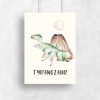 Plakat dla dziecka - Dinozaur z wulkanem
