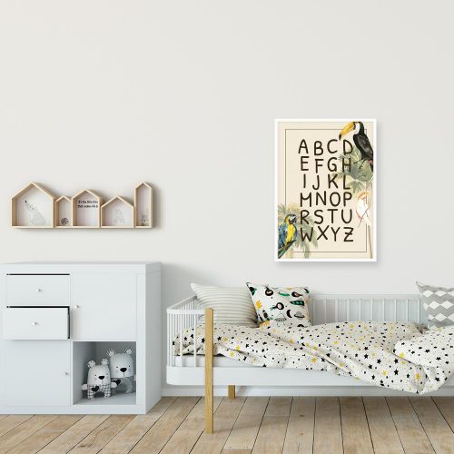 kolorowy plakat do pokoju dziecka - papużka