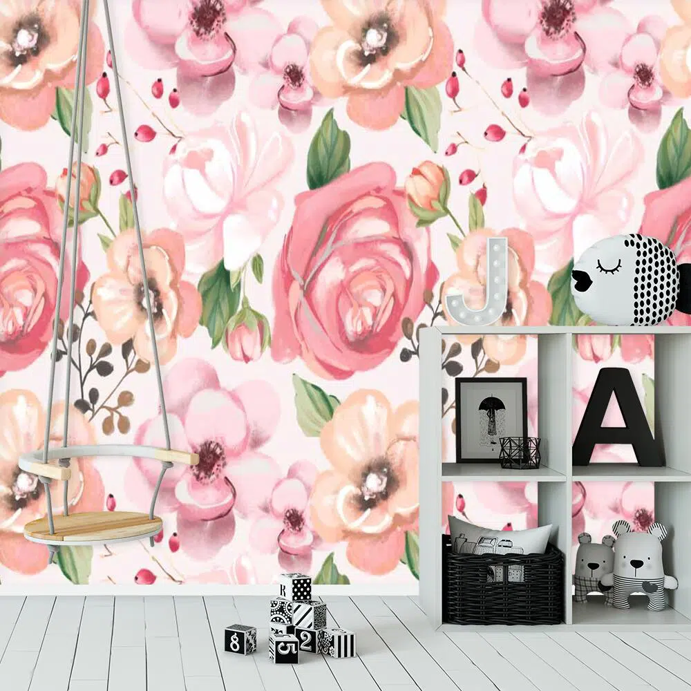 Różowa fototapeta do pokoju niemowlaka Różowa fototapeta do pokoju niemowlaka