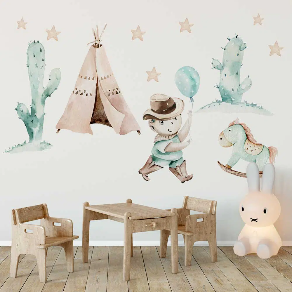 Naklejki z namiotem Indianina dla dzieci