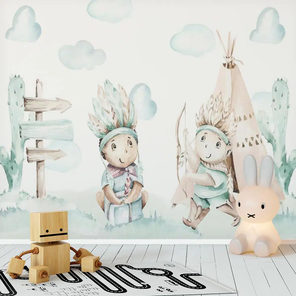 Fototapeta dla dzieci z Bajkowymi Indianami Fototapeta dla dzieci z Bajkowymi Indianami