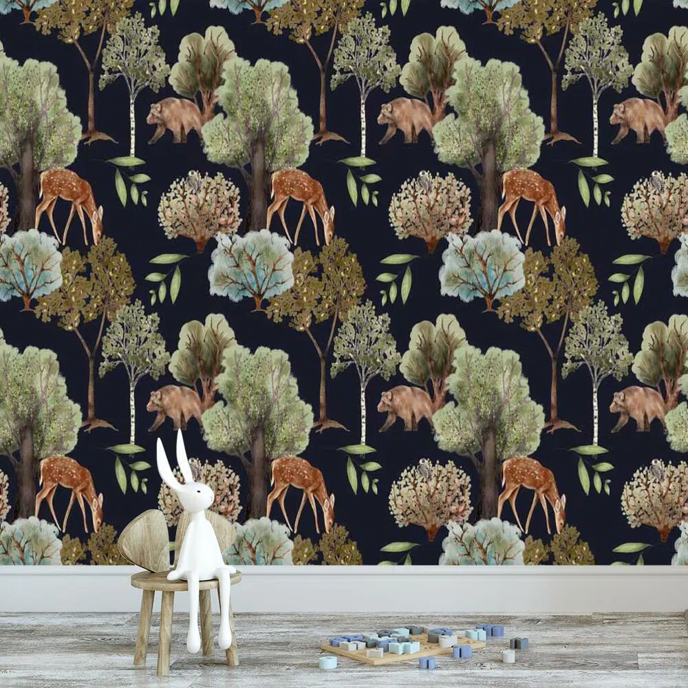 Foto-tapeta dla dzieci zwierzątka i las Foto-tapeta dla dzieci zwierzątka i las