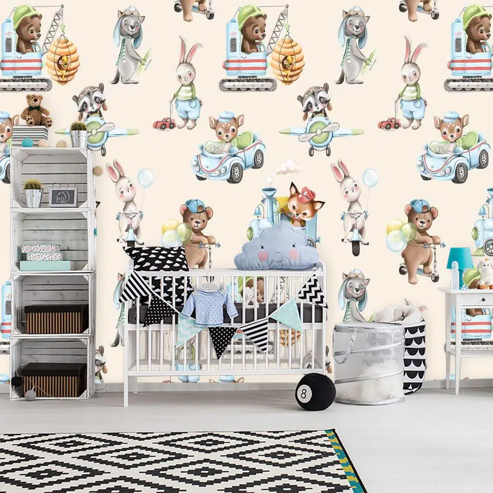 Zwierzątka i baloniki - fototapeta dla dzieci Zwierzątka i baloniki - fototapeta dla dzieci