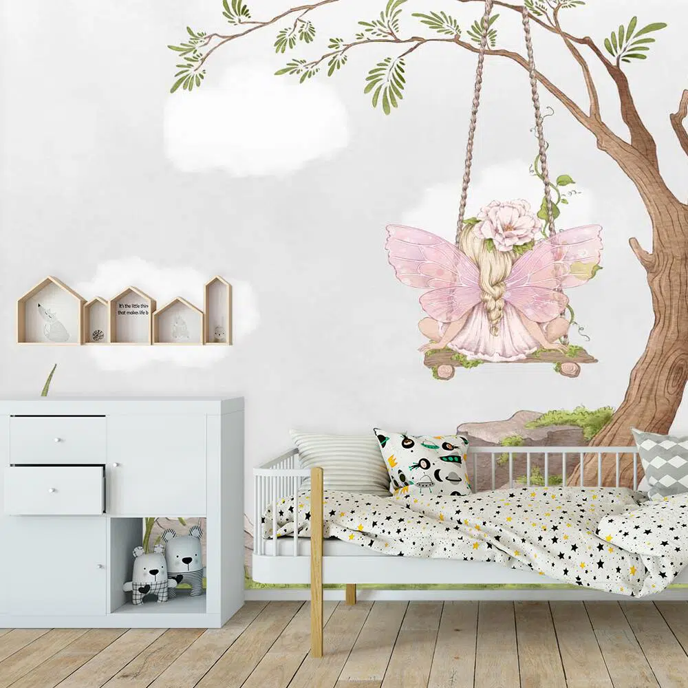 Foto-tapeta wróżka na huśtawce Foto-tapeta wróżka na huśtawce