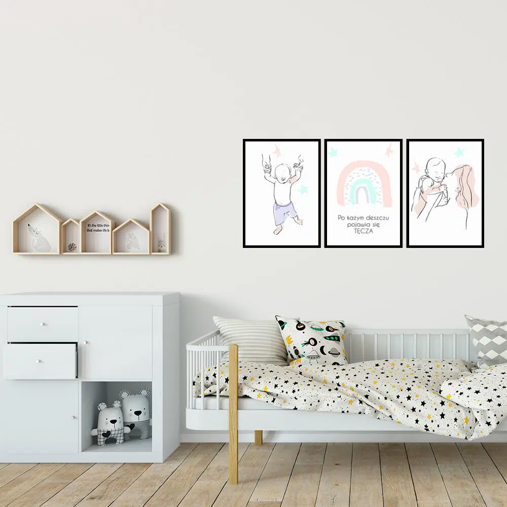 zestaw trzech plakatów dziecięcych