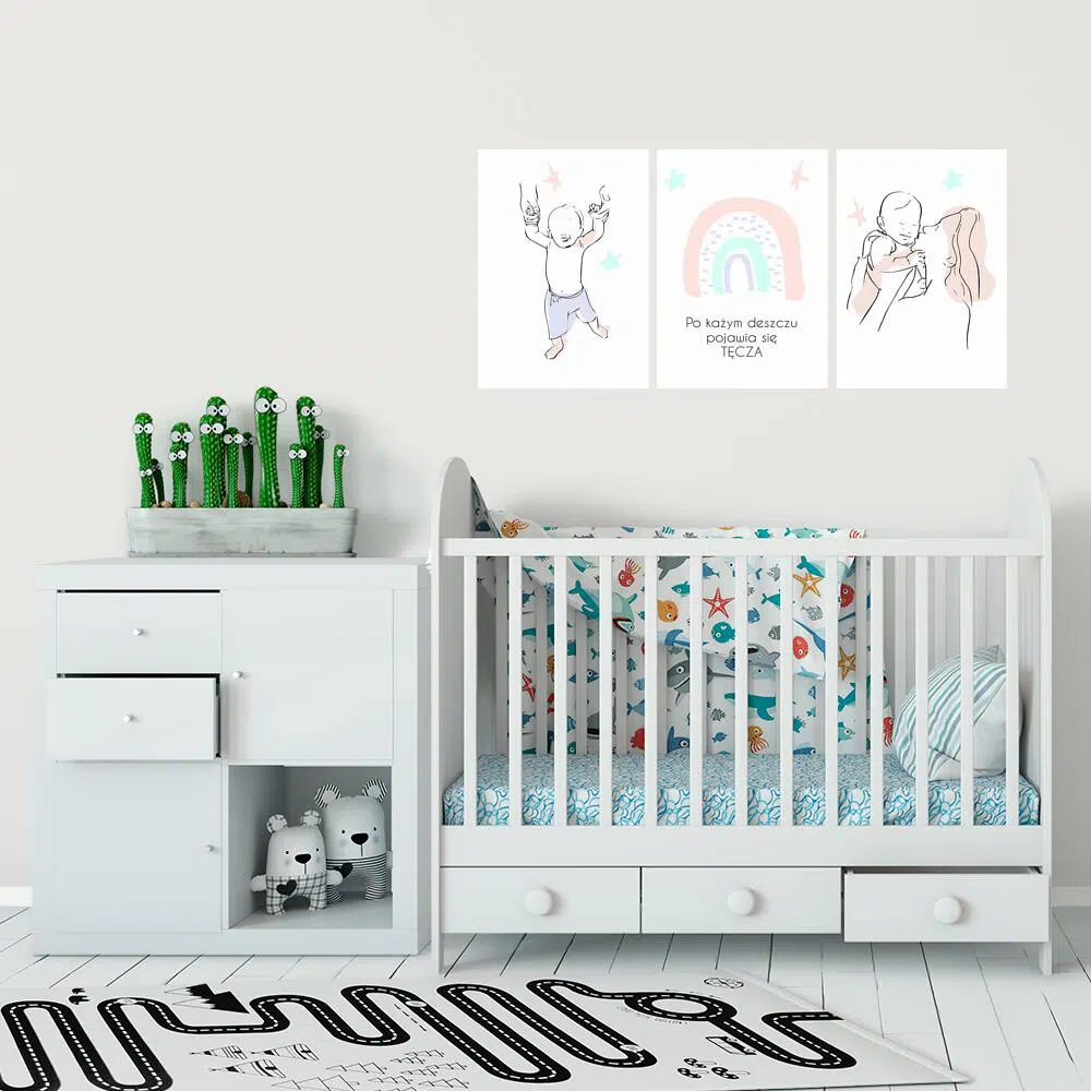 zestaw trzech plakatów dziecięcych