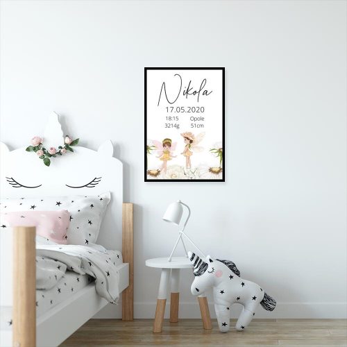 Plakat dla dziecka z danymi urodzeniowymi - tabliczka