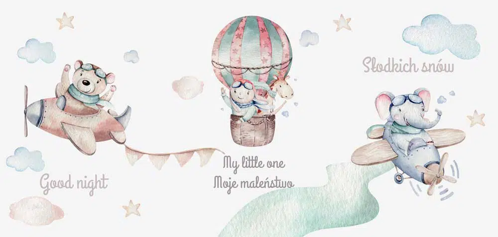 Zestaw plakatów dla dzieci z angielskimi napisami