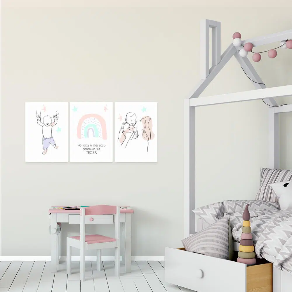 zestaw trzech plakatów dziecięcych