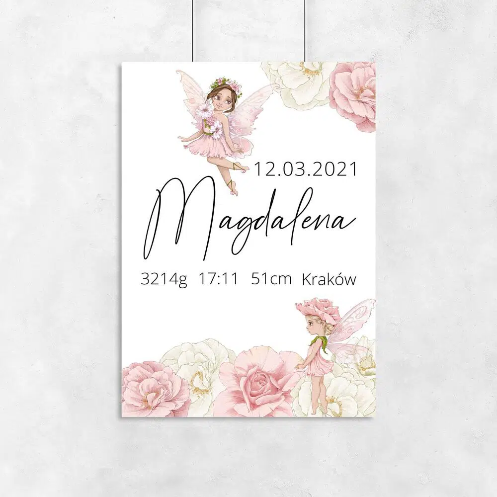 Dziecinny plakat z metryczką