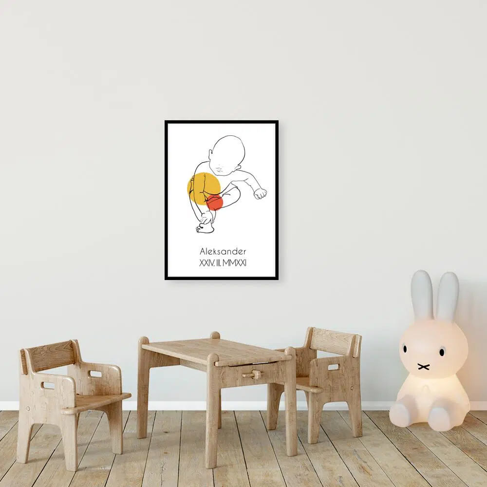 Artystyczny plakat pomarańczowy dla dzieci