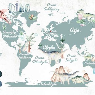 Dziecinna tapeta z mapa świata