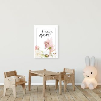 Plakat imienny dla Darii z motywem kwiatów